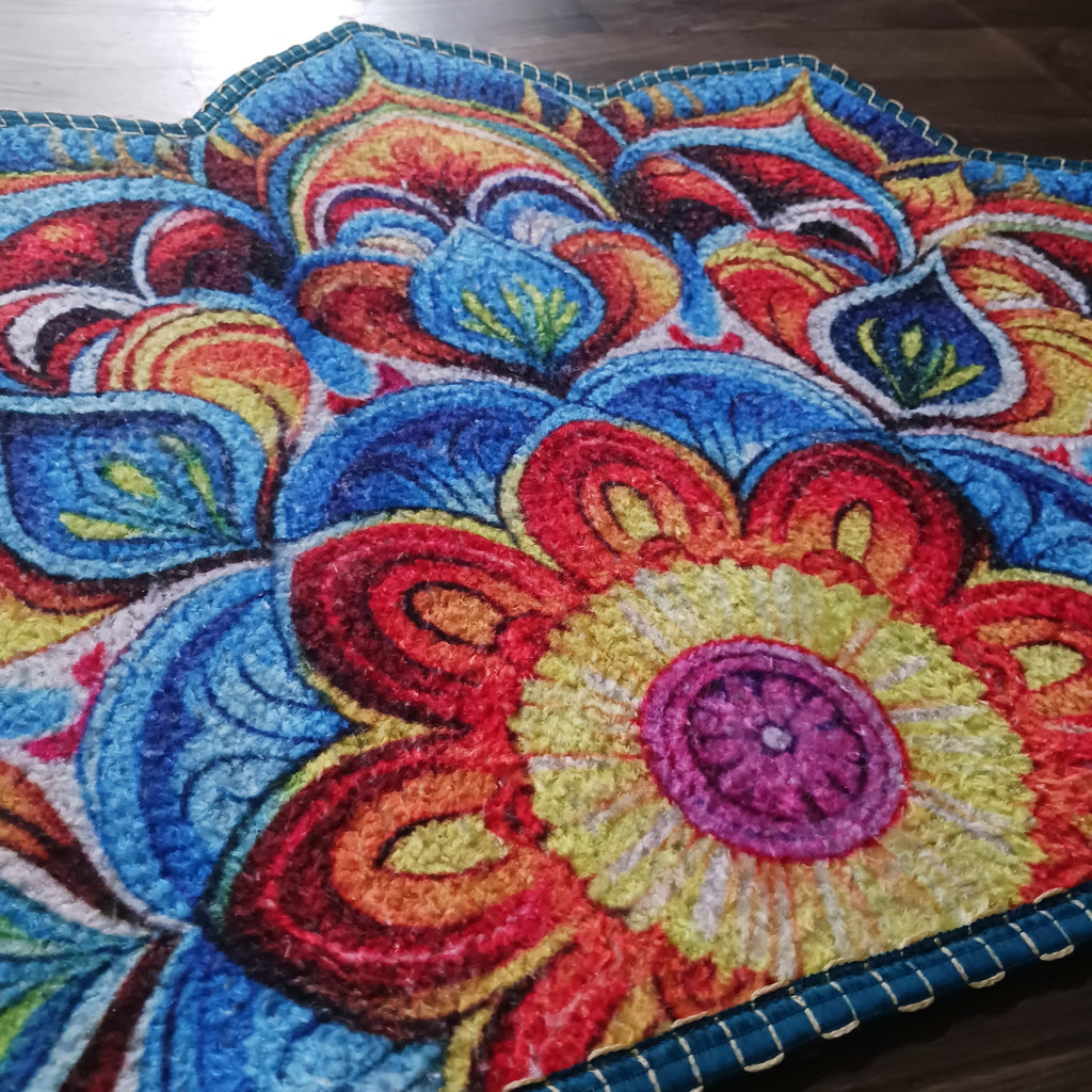Storilane Floor Mats in Beautiful Rangoli Design | Anti Slip, Durable & Washable | Outdoor & Indoor