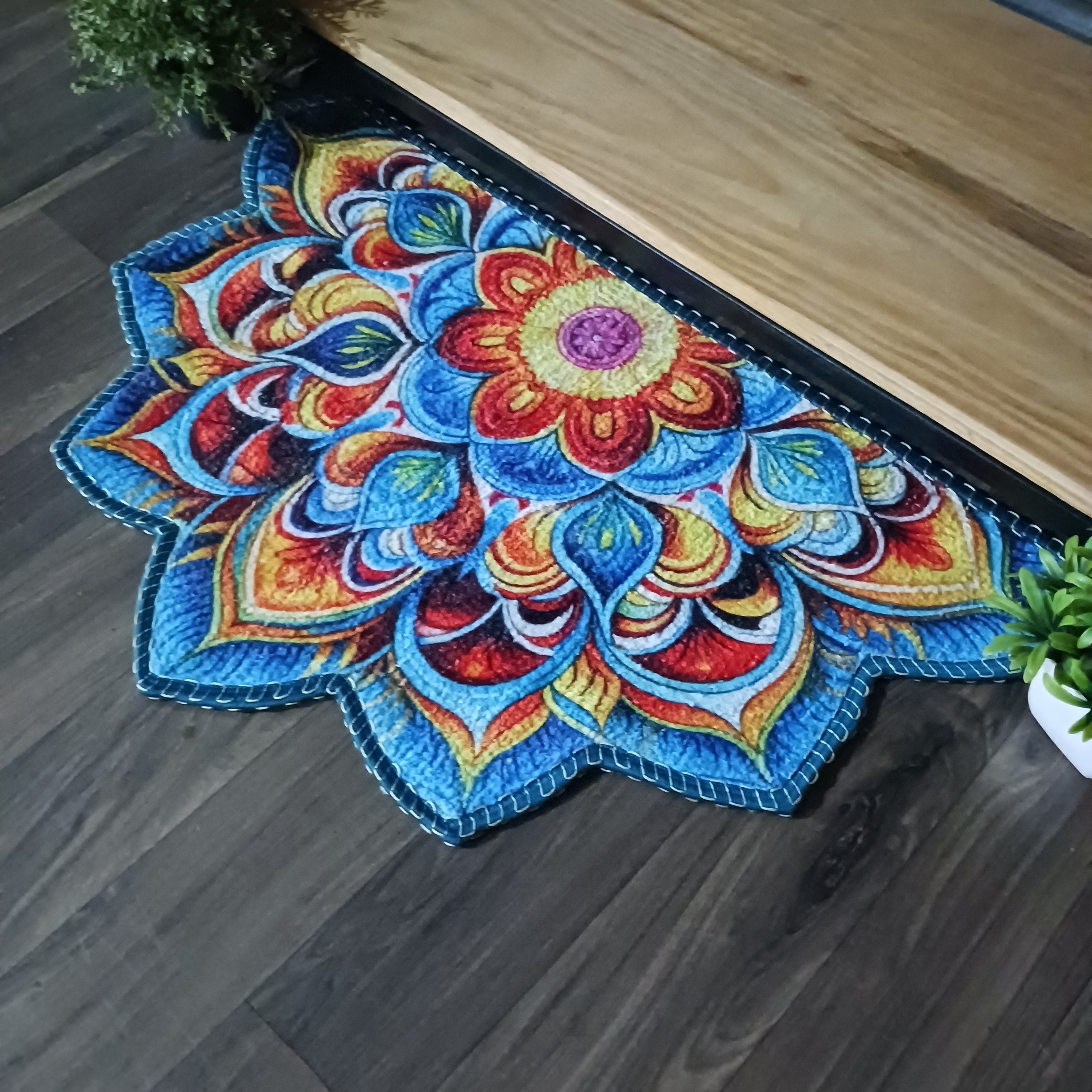 Storilane Floor Mats in Beautiful Rangoli Design | Anti Slip, Durable & Washable | Outdoor & Indoor