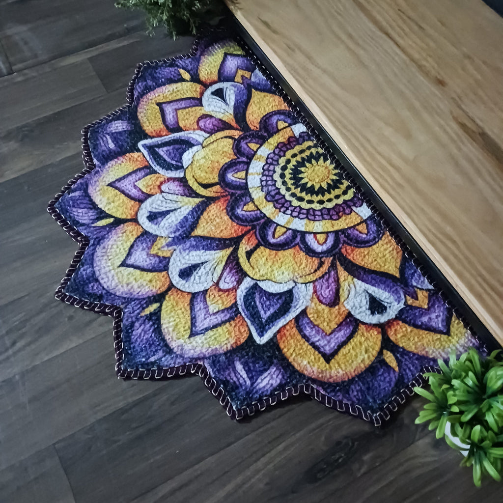 Storilane Floor Mats in Beautiful Rangoli Design | Anti Slip, Durable & Washable | Outdoor & Indoor