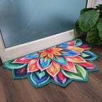 Storilane Floor Mats in Beautiful Rangoli Design | Anti Slip, Durable & Washable | Outdoor & Indoor