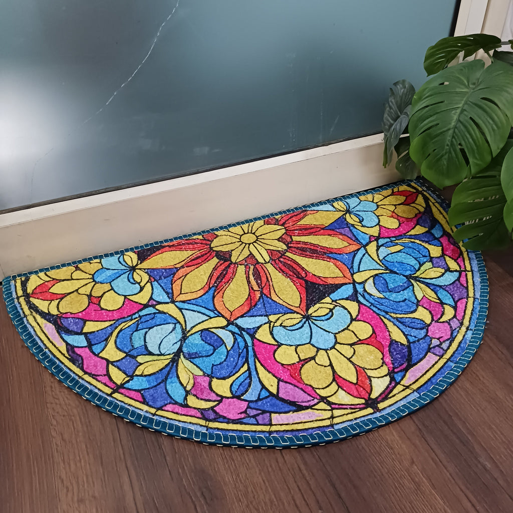 Storilane Floor Mats in Beautiful Rangoli Design | Anti Slip, Durable & Washable | Outdoor & Indoor