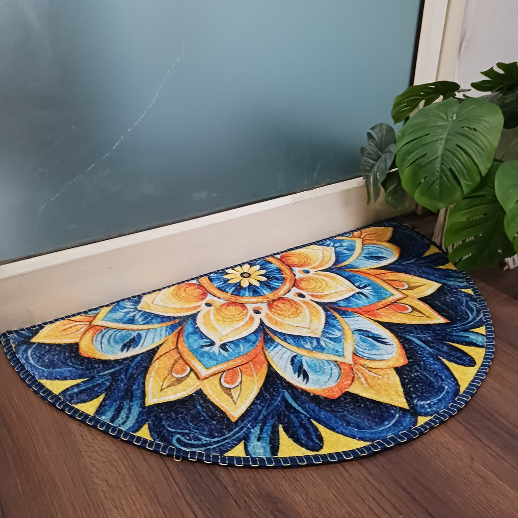 Storilane Floor Mats in Beautiful Rangoli Design | Anti Slip, Durable & Washable | Outdoor & Indoor
