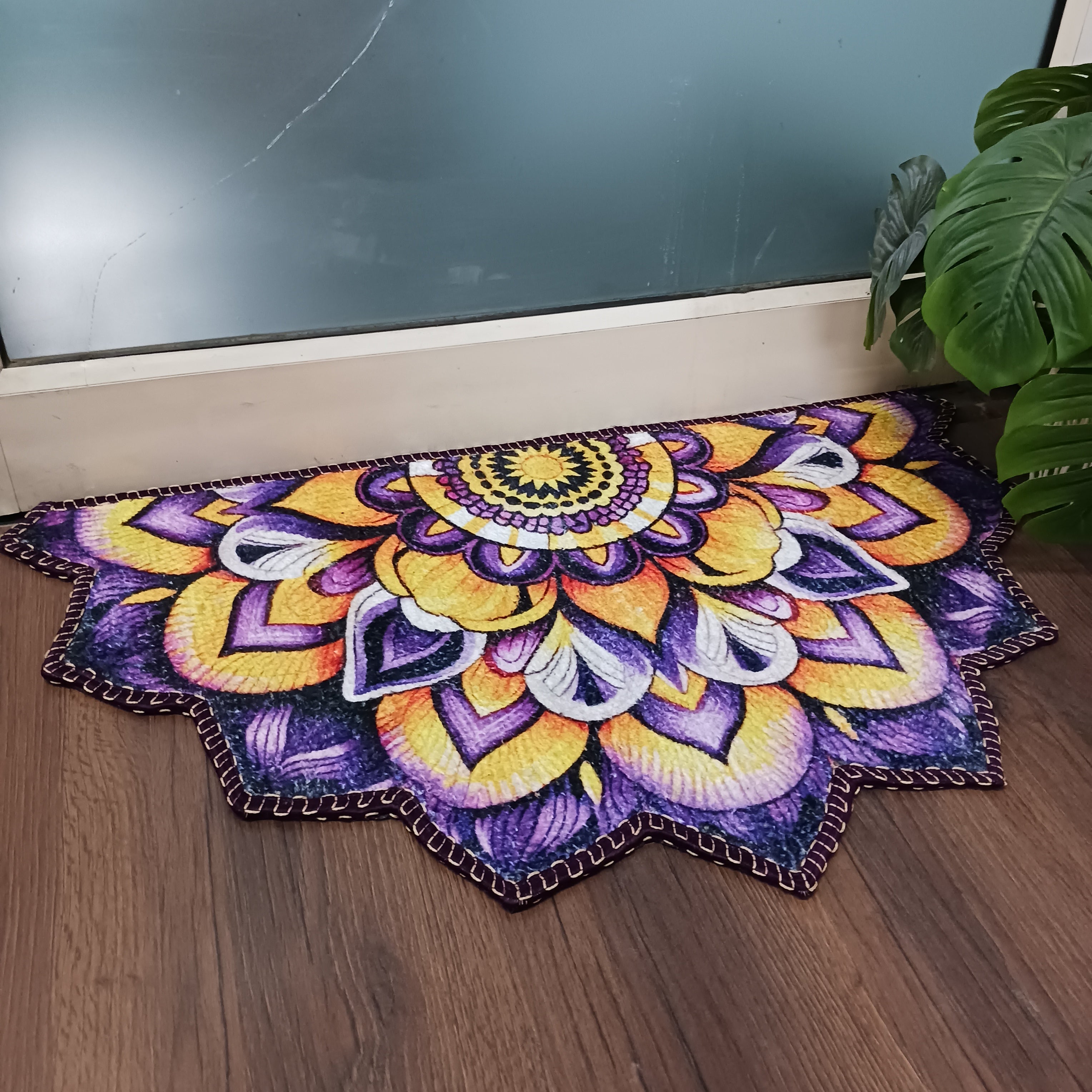 Storilane Floor Mats in Beautiful Rangoli Design | Anti Slip, Durable & Washable | Outdoor & Indoor