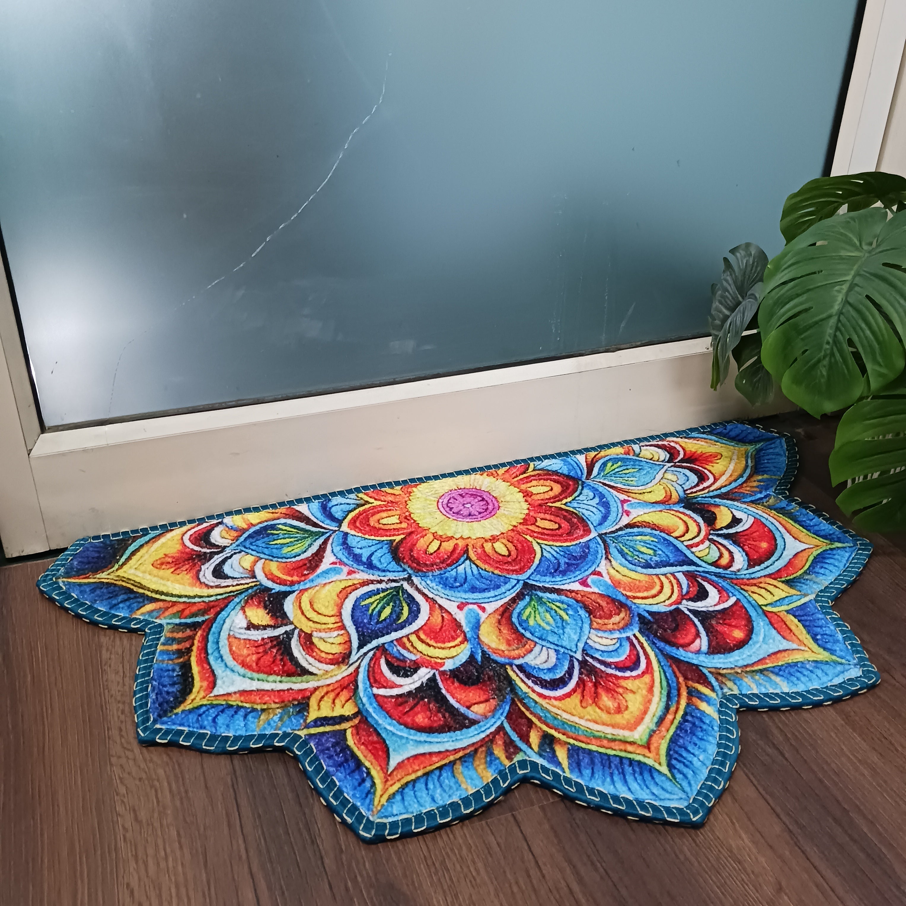 Storilane Floor Mats in Beautiful Rangoli Design | Anti Slip, Durable & Washable | Outdoor & Indoor