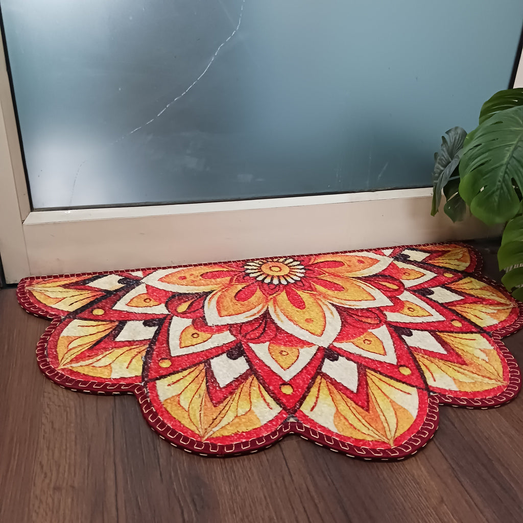 Storilane Floor Mats in Beautiful Rangoli Design | Anti Slip, Durable & Washable | Outdoor & Indoor