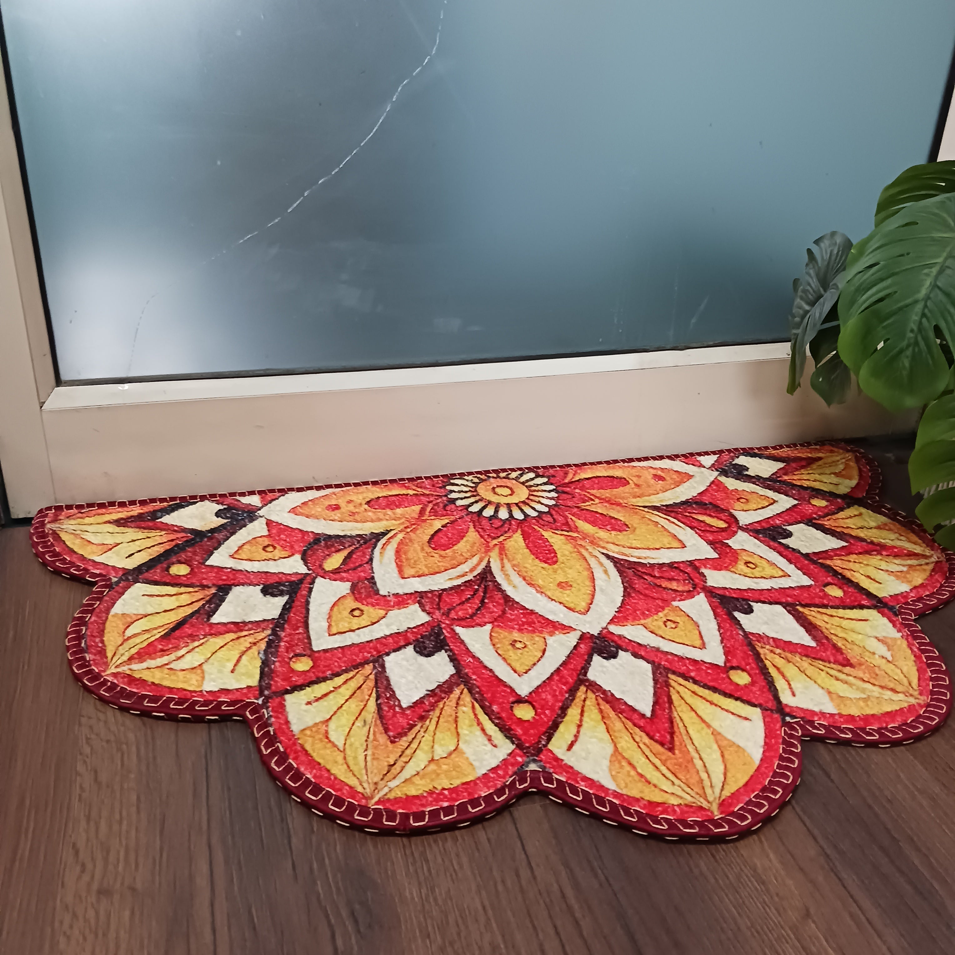 Storilane Floor Mats in Beautiful Rangoli Design | Anti Slip, Durable & Washable | Outdoor & Indoor