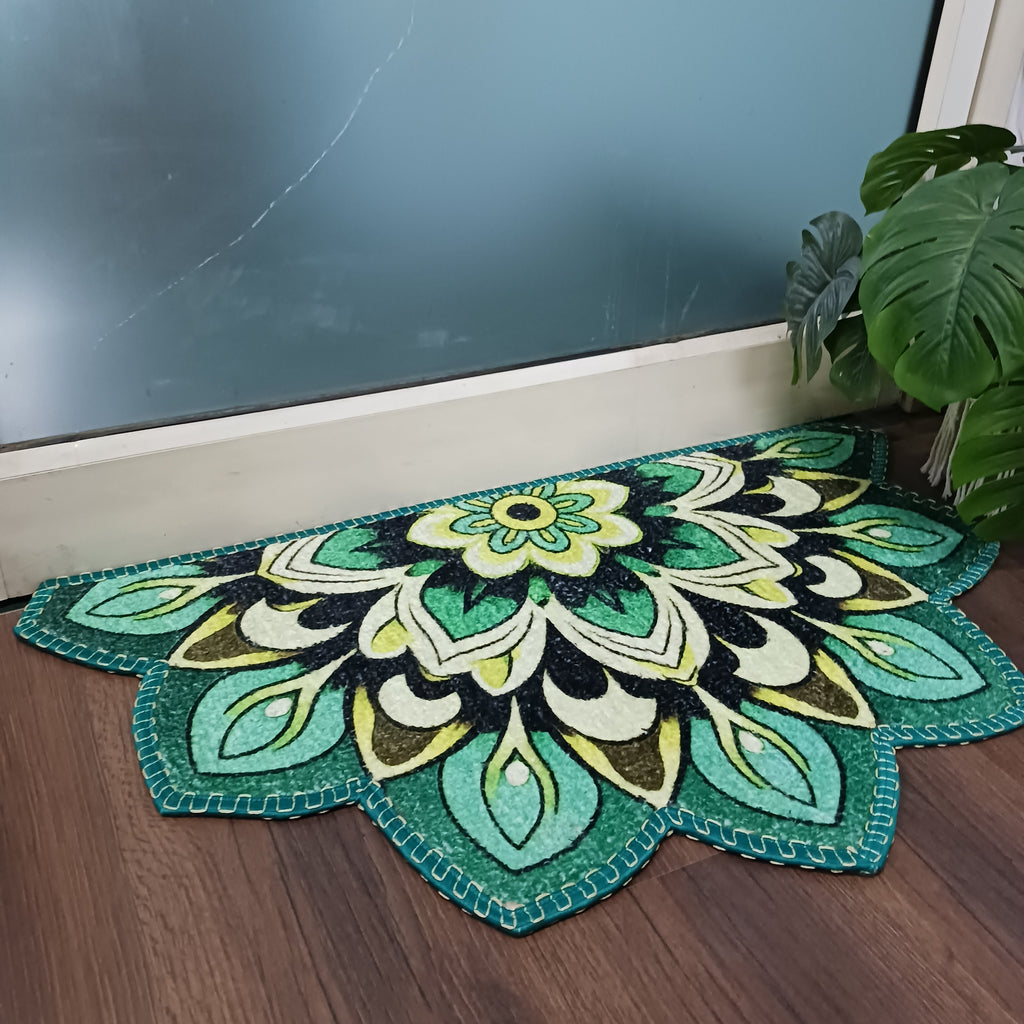 Storilane Floor Mats in Beautiful Rangoli Design | Anti Slip, Durable & Washable | Outdoor & Indoor