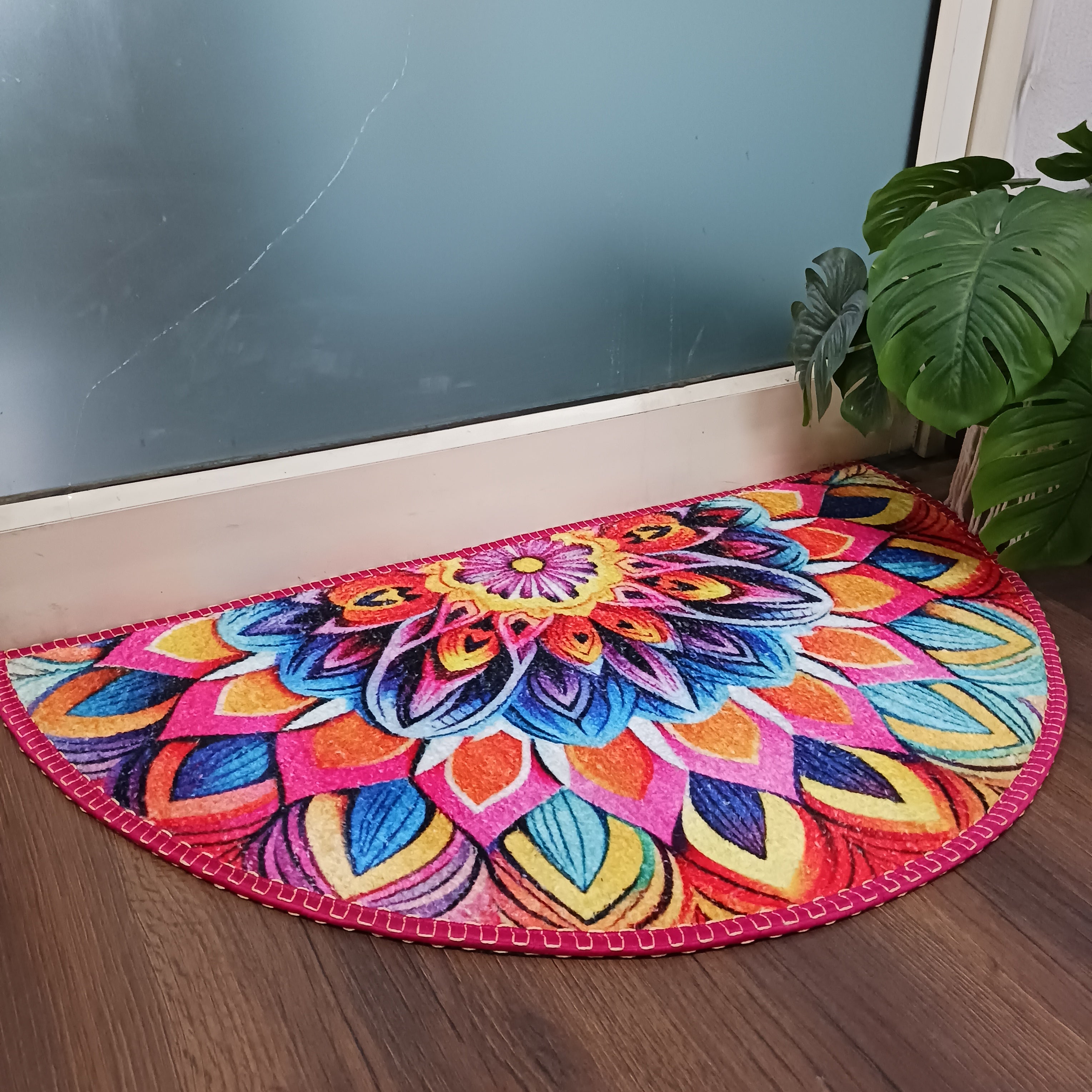 Storilane Floor Mats in Beautiful Rangoli Design | Anti Slip, Durable & Washable | Outdoor & Indoor