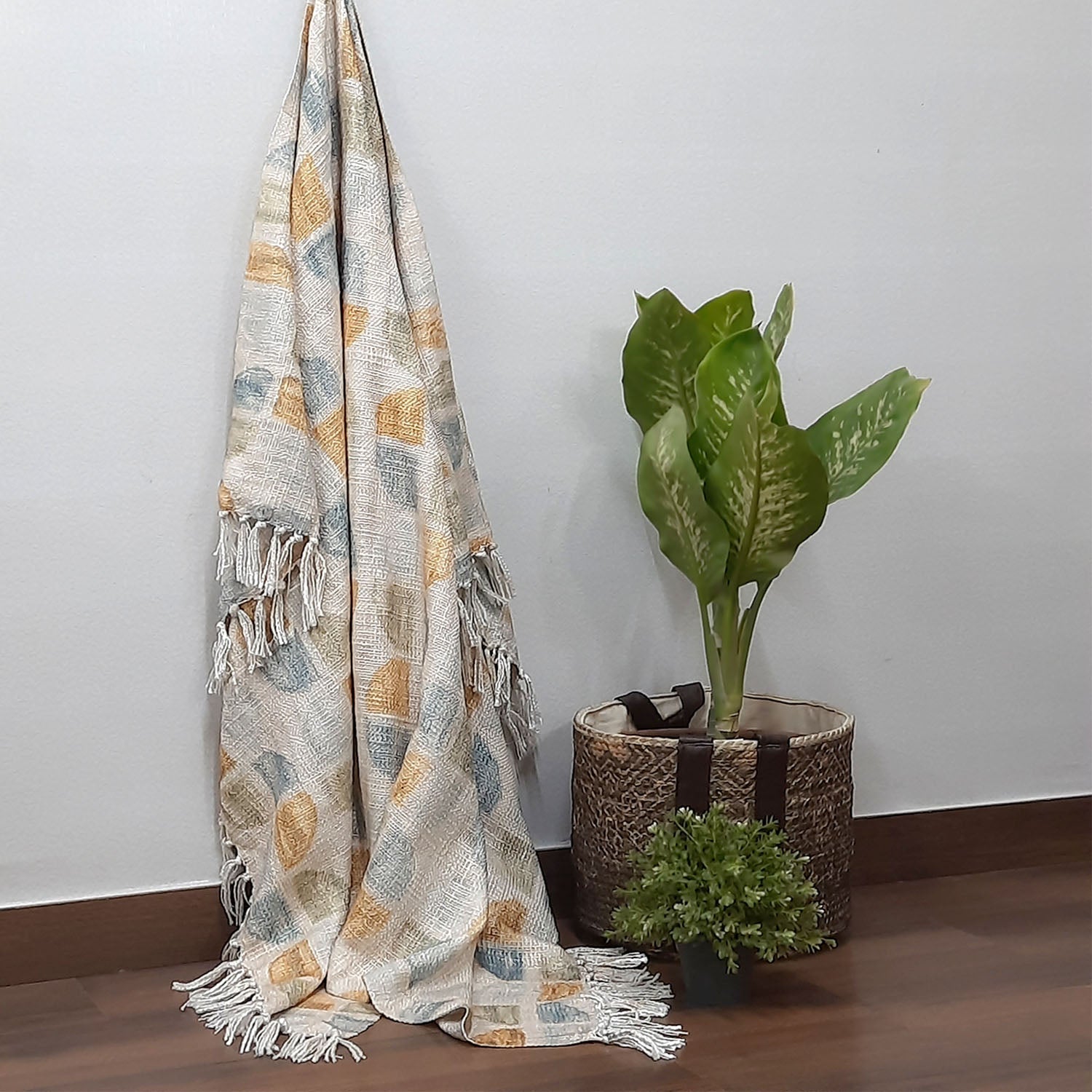 Storilane Sofa Throw | Handloom Weaved Bohemian Blanket with Fringes | Modern Soft Travel Blanket, Throws for Sofas, Armchair, Couch and Bed