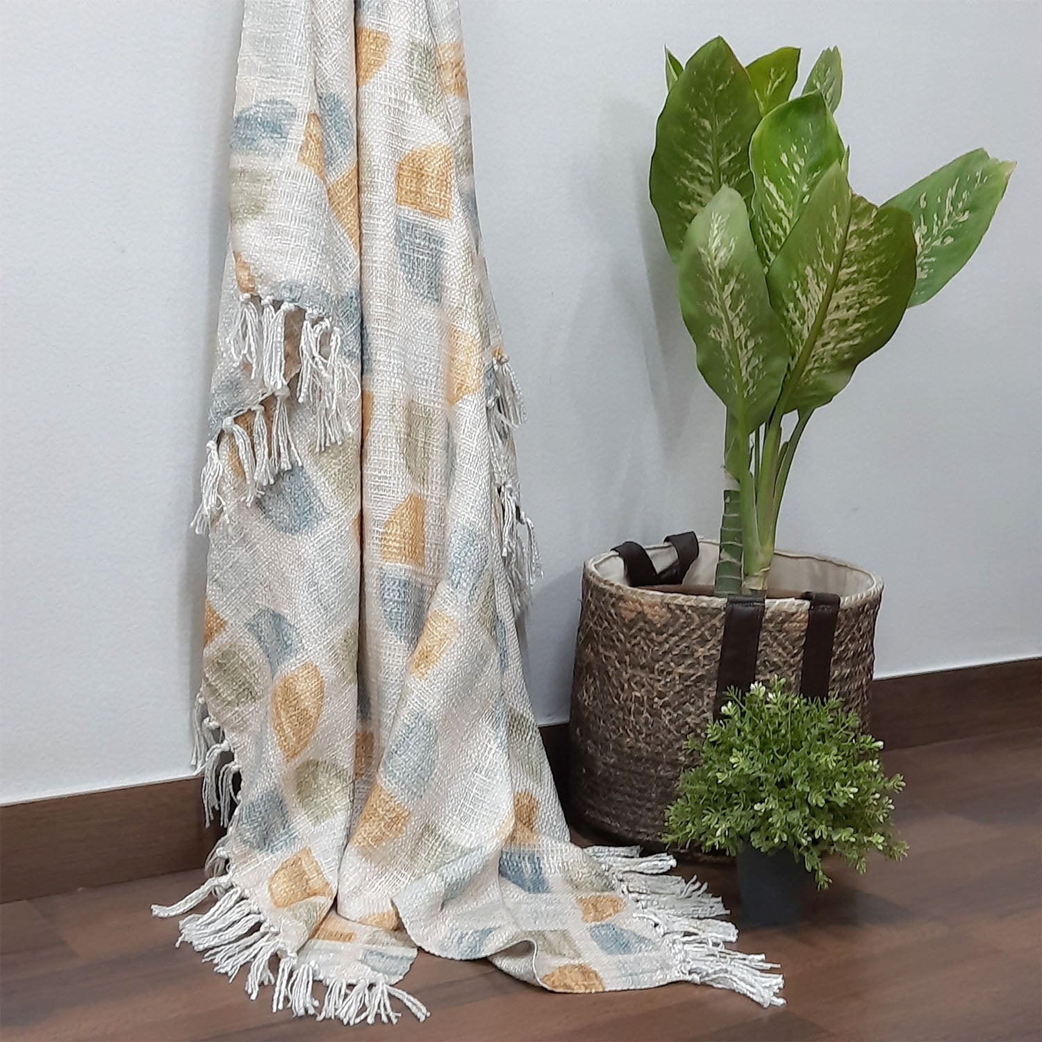 Storilane Sofa Throw | Handloom Weaved Bohemian Blanket with Fringes | Modern Soft Travel Blanket, Throws for Sofas, Armchair, Couch and Bed