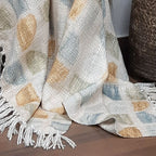Storilane Sofa Throw | Handloom Weaved Bohemian Blanket with Fringes | Modern Soft Travel Blanket, Throws for Sofas, Armchair, Couch and Bed
