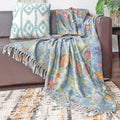 Storilane Sofa Throw for a Chic and Cozy Living Room: Handloom Beautiful Multicolor Traditional Design Virgin Premium Polyester Slub Soft Sofa Throw