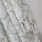 Storilane Beautiful Sofa Throw to Add Flair to Your Living Room: Green and Grey Double Design Virgin Premium Polyester Slub Soft Sofa Throw