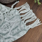 Storilane Beautiful Sofa Throw to Add Flair to Your Living Room: Green and Grey Double Design Virgin Premium Polyester Slub Soft Sofa Throw