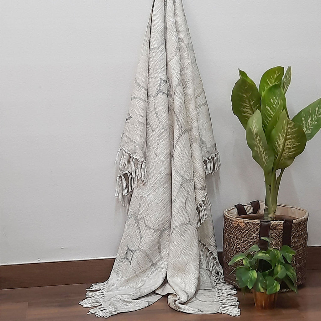 Storilane Beautiful Soft Sofa Throw | A must add to your living room | Modern Design Virgin Premium Polyester Slub Handloom Sofa Throw