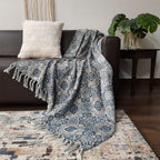 Storilane Beautiful Soft Sofa Throw | A must add to your living room | Traditional Double Design Virgin Premium Polyester Slub Handloom Sofa Throw