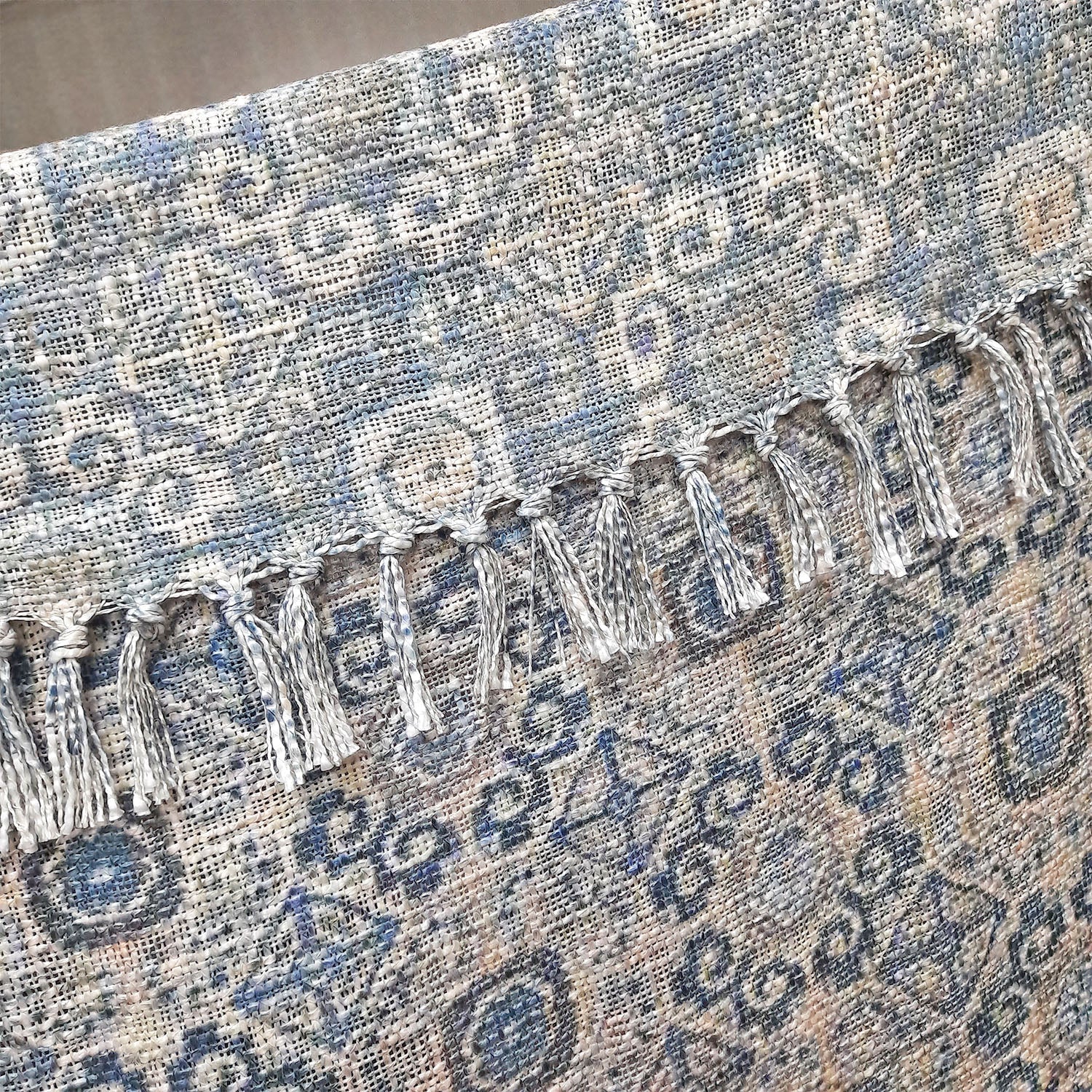 Storilane Beautiful Soft Sofa Throw | A must add to your living room | Traditional Double Design Virgin Premium Polyester Slub Handloom Sofa Throw