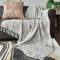 Storilane Beautiful Soft Sofa Throw | Abstract Modern Design | Virgin Premium Polyester Slub Handloom Sofa Throw