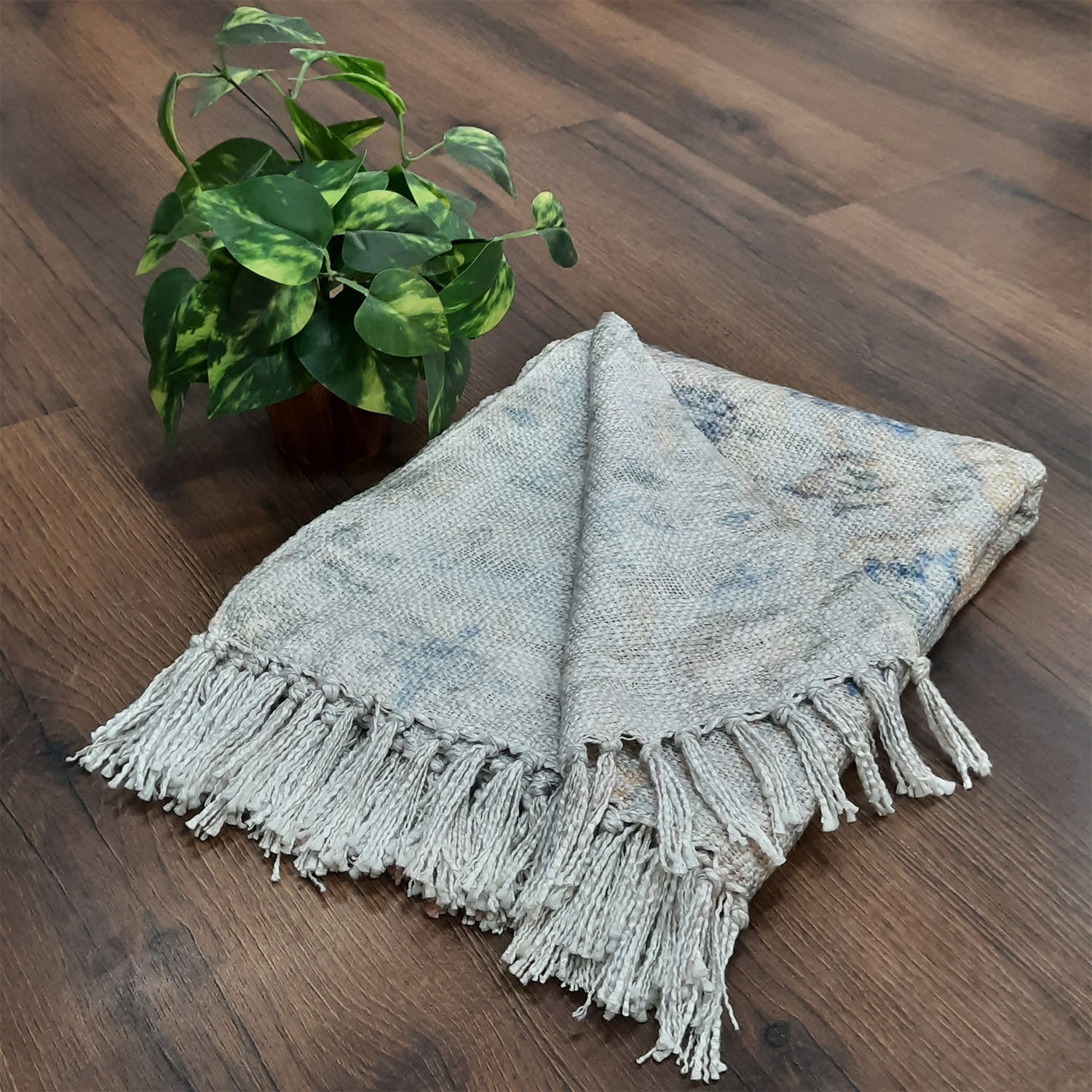 Storilane Beautiful Soft Sofa Throw | Abstract Modern Design | Virgin Premium Polyester Slub Handloom Sofa Throw