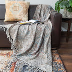 Storilane Beautiful Soft Sofa Throw | Abstract Modern Design | Virgin Premium Polyester Slub Handloom Sofa Throw