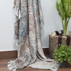 Storilane Beautiful Soft Sofa Throw | Abstract Modern Design | Virgin Premium Polyester Slub Handloom Sofa Throw