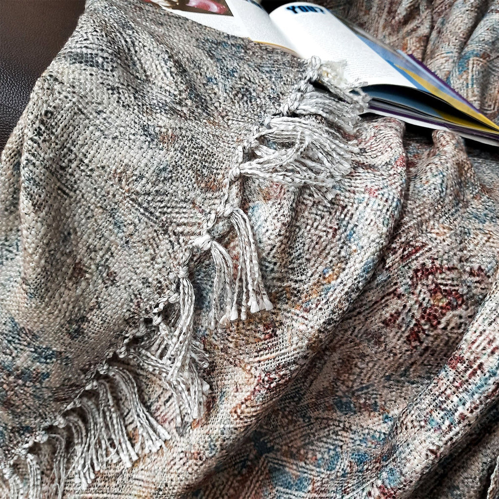 Storilane Beautiful Soft Sofa Throw | Abstract Modern Design | Virgin Premium Polyester Slub Handloom Sofa Throw