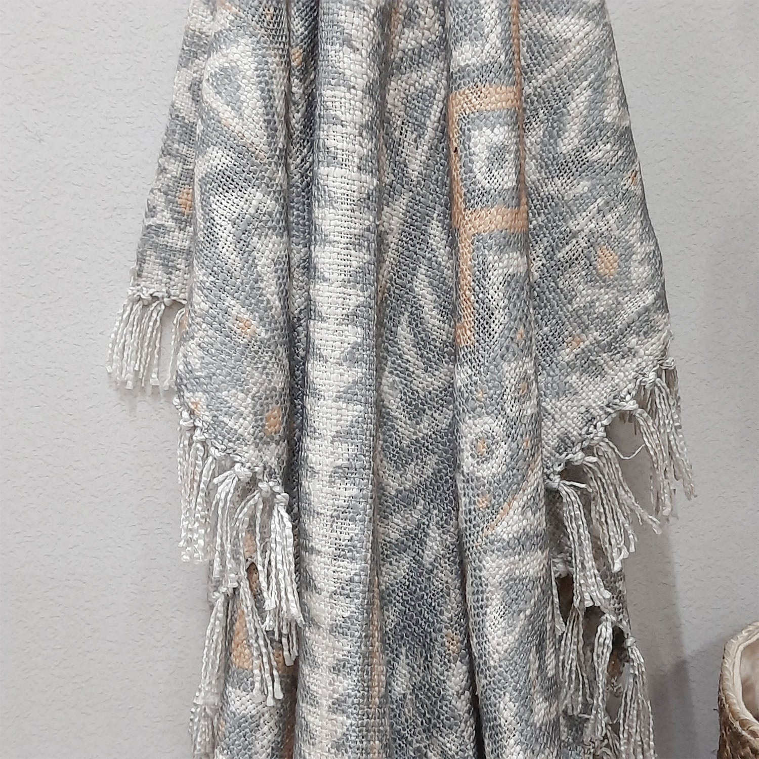 Storilane Beautiful Soft Sofa Throw | Boho Inspired Design Virgin Premium Polyester Slub Handloom Sofa Throw