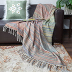 Storilane Beautiful Soft Sofa Throw | Double Design | Virgin Premium Polyester Slub Handloom Sofa Throw