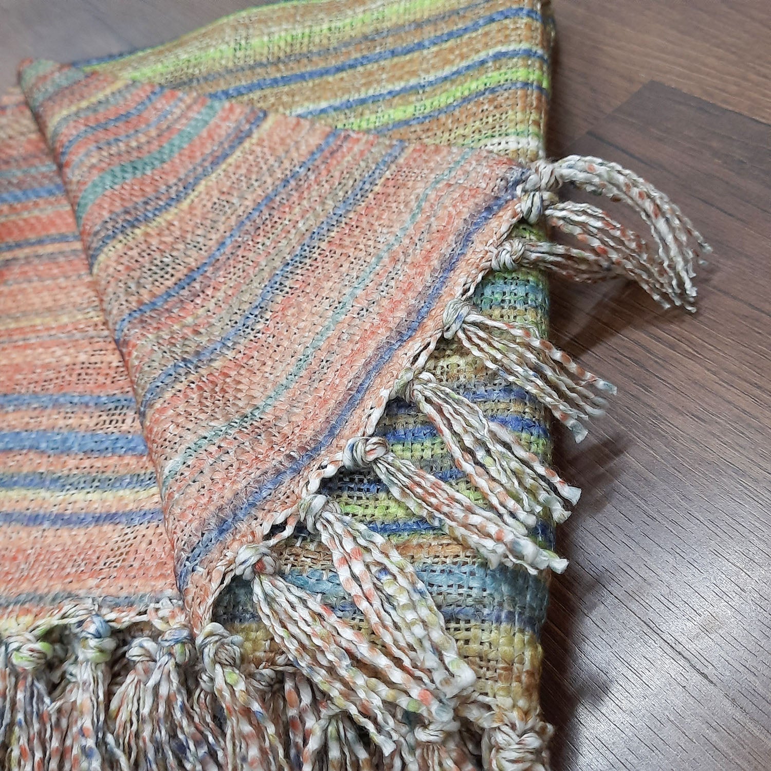 Storilane Beautiful Soft Sofa Throw | Double Design | Virgin Premium Polyester Slub Handloom Sofa Throw