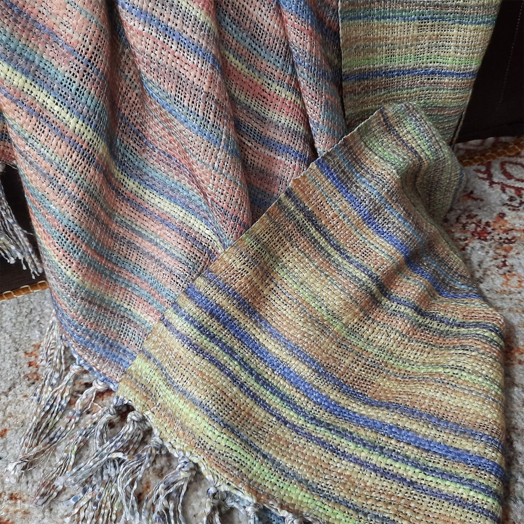 Storilane Beautiful Soft Sofa Throw | Double Design | Virgin Premium Polyester Slub Handloom Sofa Throw