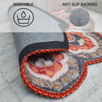 Storilane Floor Mats in Beautiful Rangoli Modern Petals Design | Anti Slip, Durable & Washable | Outdoor & Indoor