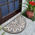 Storilane Floor Mats in Beautiful Rangoli Modern Semi Round Design | Anti Slip, Durable & Washable | Outdoor & Indoor