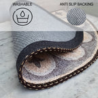 Storilane Floor Mats in Beautiful Rangoli Modern Semi Round Design | Anti Slip, Durable & Washable | Outdoor & Indoor