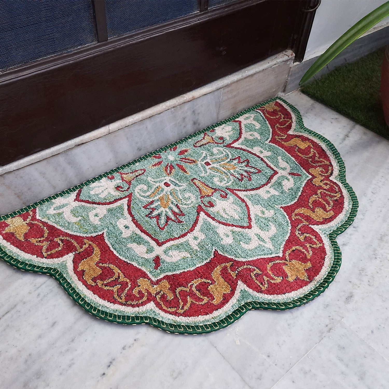 Storilane Floor Mats in Beautiful Rangoli Modern Petals Design | Anti Slip, Durable & Washable | Outdoor & Indoor