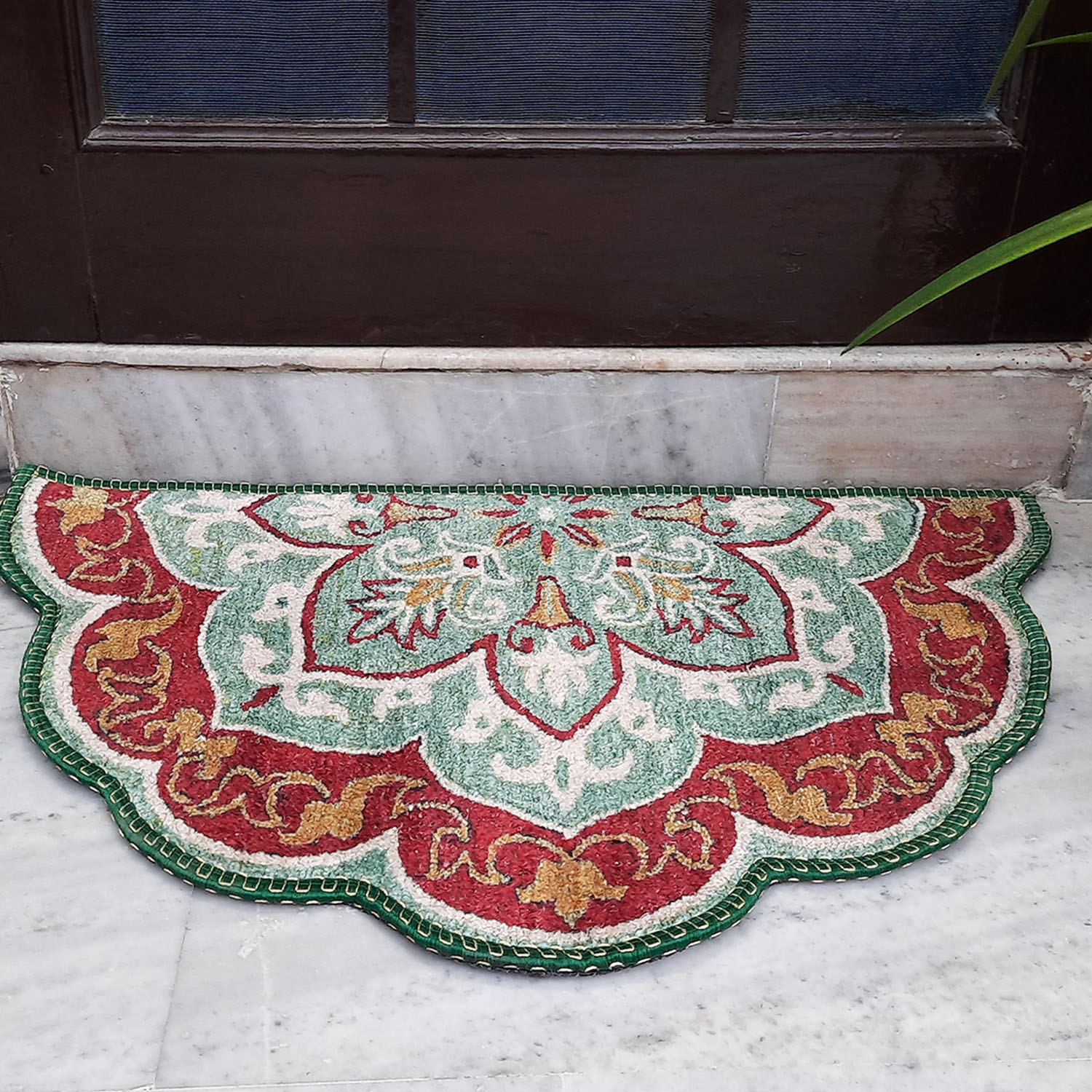 Storilane Floor Mats in Beautiful Rangoli Modern Petals Design | Anti Slip, Durable & Washable | Outdoor & Indoor