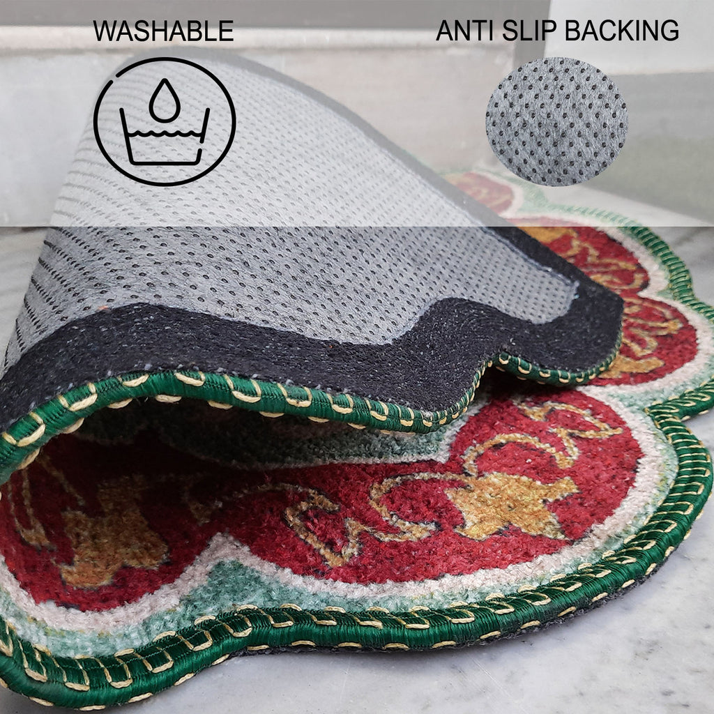 Storilane HandMade Floor Mats in Beautiful Rangoli Modern Petals Design | Anti Slip, Durable & Washable | Outdoor & Indoor