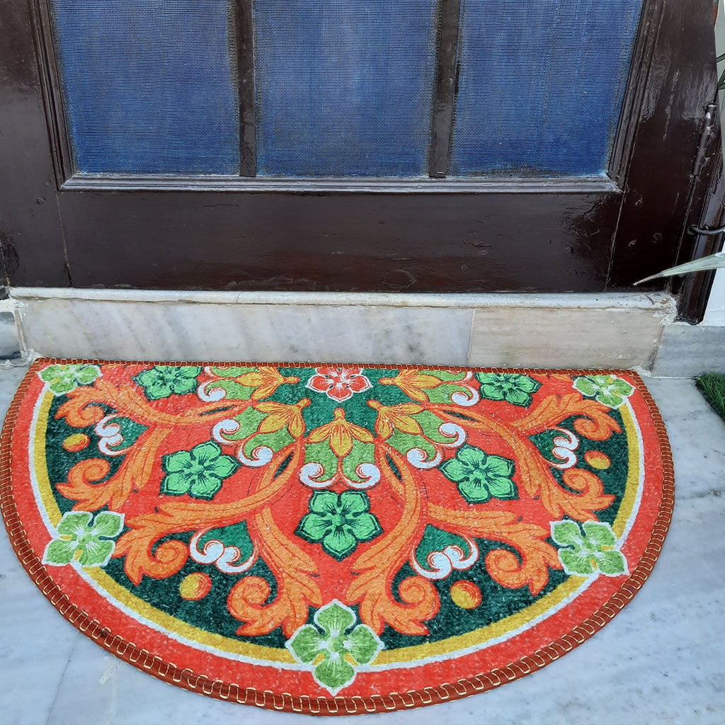 Storilane Floor Mats in Beautiful Rangoli Design | Anti Slip, Durable & Washable | Outdoor & Indoor
