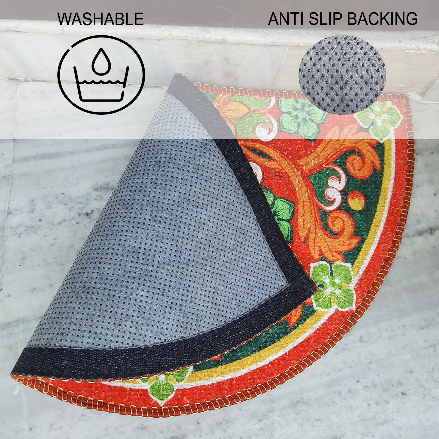 Storilane Floor Mats in Beautiful Rangoli Design | Anti Slip, Durable & Washable | Outdoor & Indoor