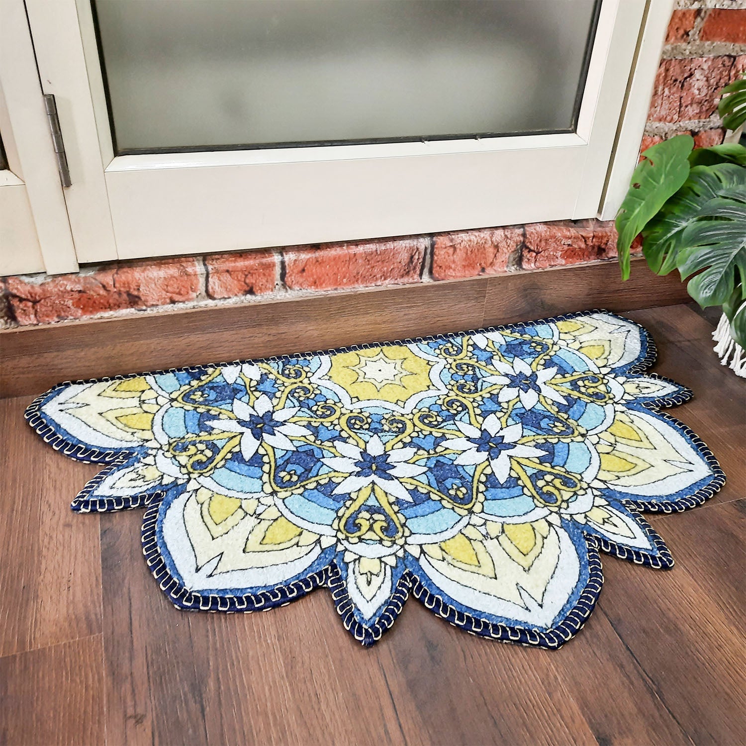 Storilane Floor Mats in Beautiful Rangoli Cutout Design | Anti Slip, Durable & Washable | Outdoor & Indoor
