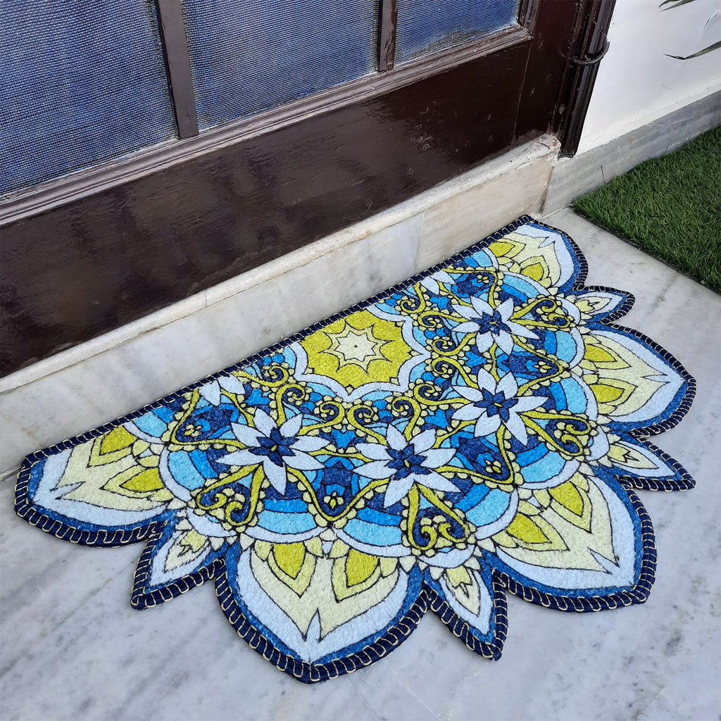 Storilane Floor Mats in Beautiful Rangoli Cutout Design | Anti Slip, Durable & Washable | Outdoor & Indoor