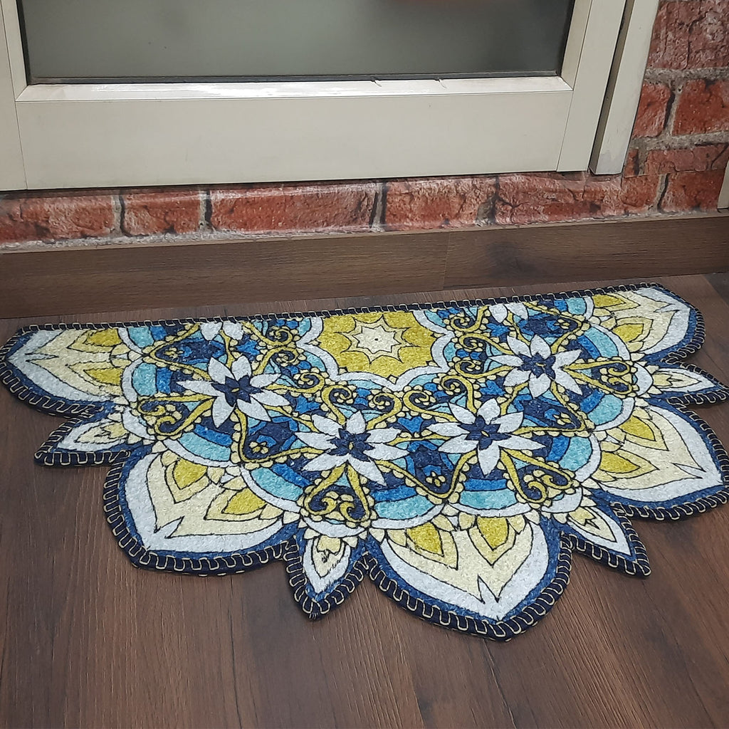Storilane Floor Mats in Beautiful Rangoli Cutout Design | Anti Slip, Durable & Washable | Outdoor & Indoor