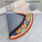 Storilane Floor Mats in Beautiful Traditional Rangoli Design | Anti Slip, Durable & Washable | Outdoor & Indoor