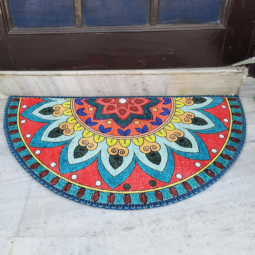 Storilane Floor Mats in Beautiful Rangoli Traditional Design | Anti Slip, Durable & Washable | Outdoor & Indoor
