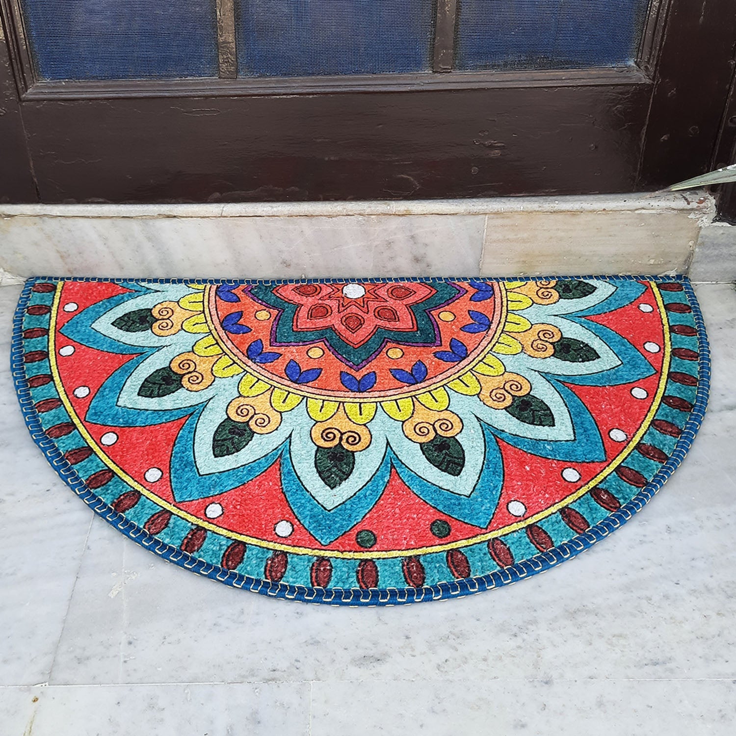 Storilane Floor Mats in Beautiful Rangoli Traditional Design | Anti Slip, Durable & Washable | Outdoor & Indoor