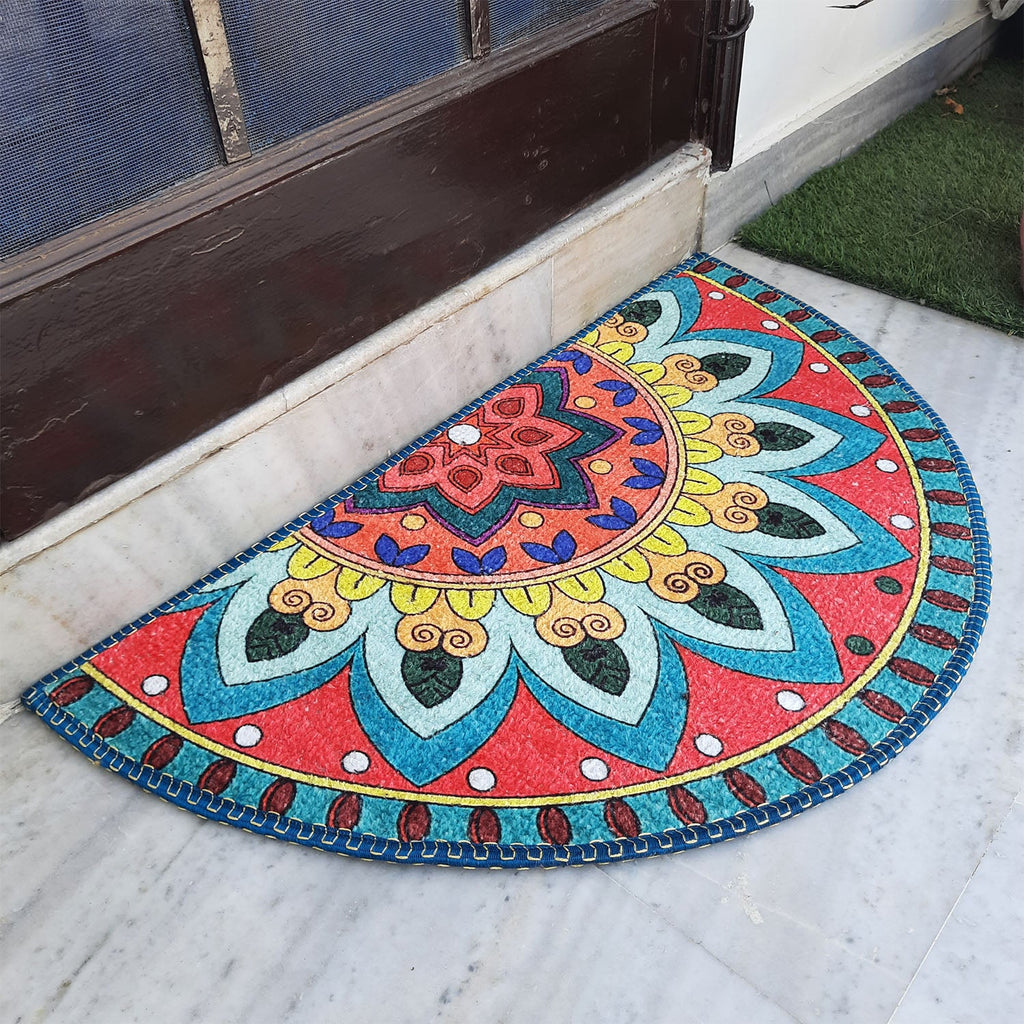 Storilane Floor Mats in Beautiful Rangoli Traditional Design | Anti Slip, Durable & Washable | Outdoor & Indoor