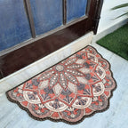Storilane Floor Mats in Beautiful Rangoli Brown Design | Anti Slip, Durable & Washable | Outdoor & Indoor