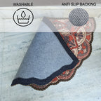 Storilane Floor Mats in Beautiful Rangoli Brown Design | Anti Slip, Durable & Washable | Outdoor & Indoor