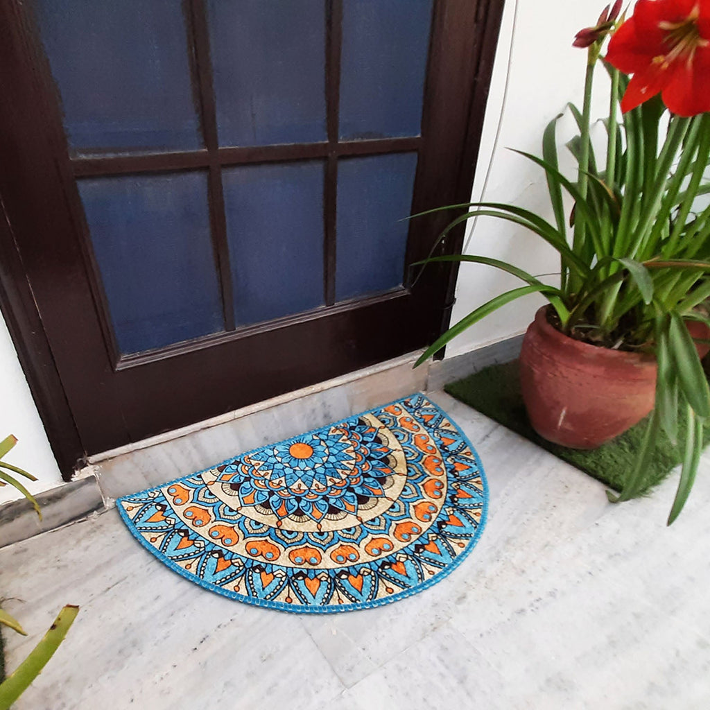 Storilane Floor Mats in Beautiful Traditional Rangoli Design | Anti Slip, Durable & Washable | Outdoor & Indoor