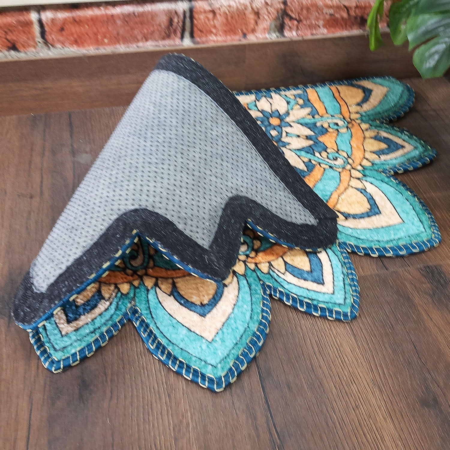 Storilane Floor Mats in Beautiful Traditional Rangoli Cutout Design | Anti Slip, Durable & Washable | Outdoor & Indoor