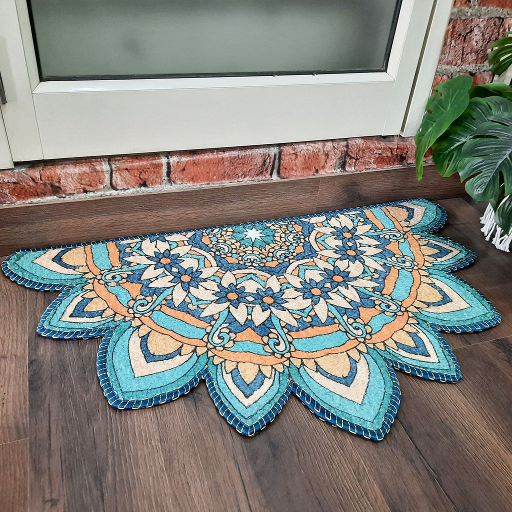 Storilane Floor Mats in Beautiful Traditional Rangoli Cutout Design | Anti Slip, Durable & Washable | Outdoor & Indoor
